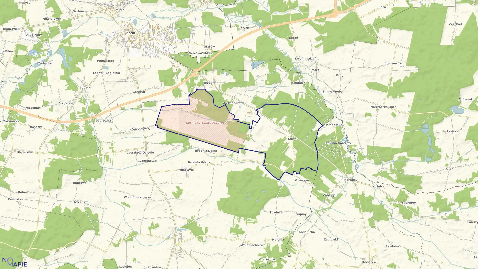 Mapa obrębu GUCIN w gminie Buczek